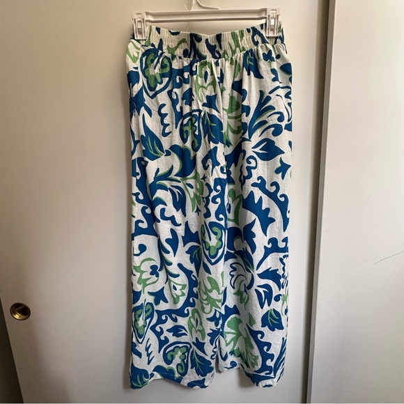 Christian Siriano Blue and Green Linen Matching Vacation Resortwear Set - Picture 9 of 12